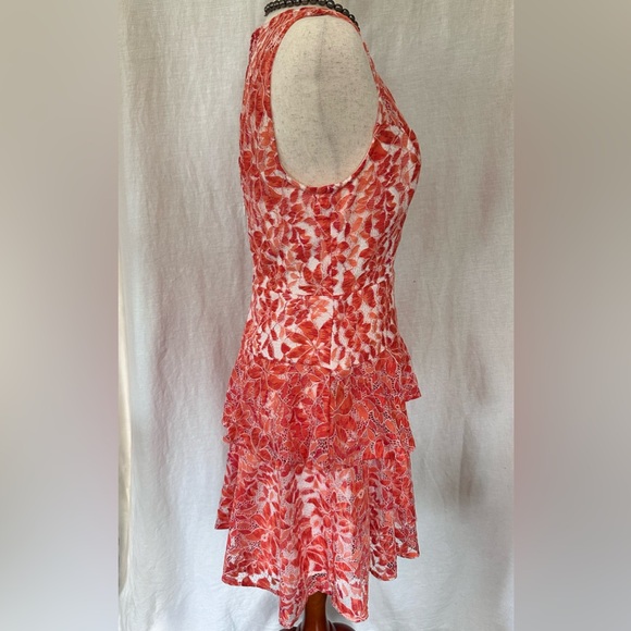 BCBG!! Orange and White Lace Sleeveless Dress by BCBGeneration Size 6 - Picture 4 of 15